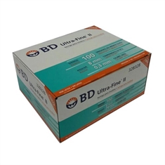 Seringa para Insulina BD Ultrafine 1mL (100UI) Agulha 8x0,3mm 30G - Caixa com 100 seringas